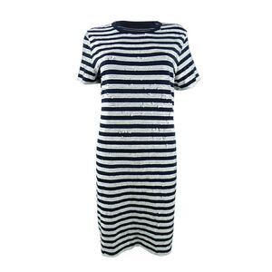 Lauren Ralph Lauren Striped Sequined-Embellished Dress NEW MSRP $4,390